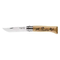 Opinel Usa Inc. No.8 Oak Engraved Handle Animalia Dog 002335
