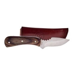Western Fashion Circle SH Fixed Blade Brown Pakkawood W/Sheath CSH-23