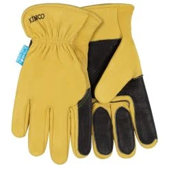 Kinco Gloves Hydroflector Water Resistant Grain Buffalo Driver W/Double Palm Glove