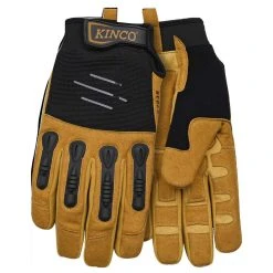 Kinco Gloves Synthetic Tan Leather Glove W/Pullstrap