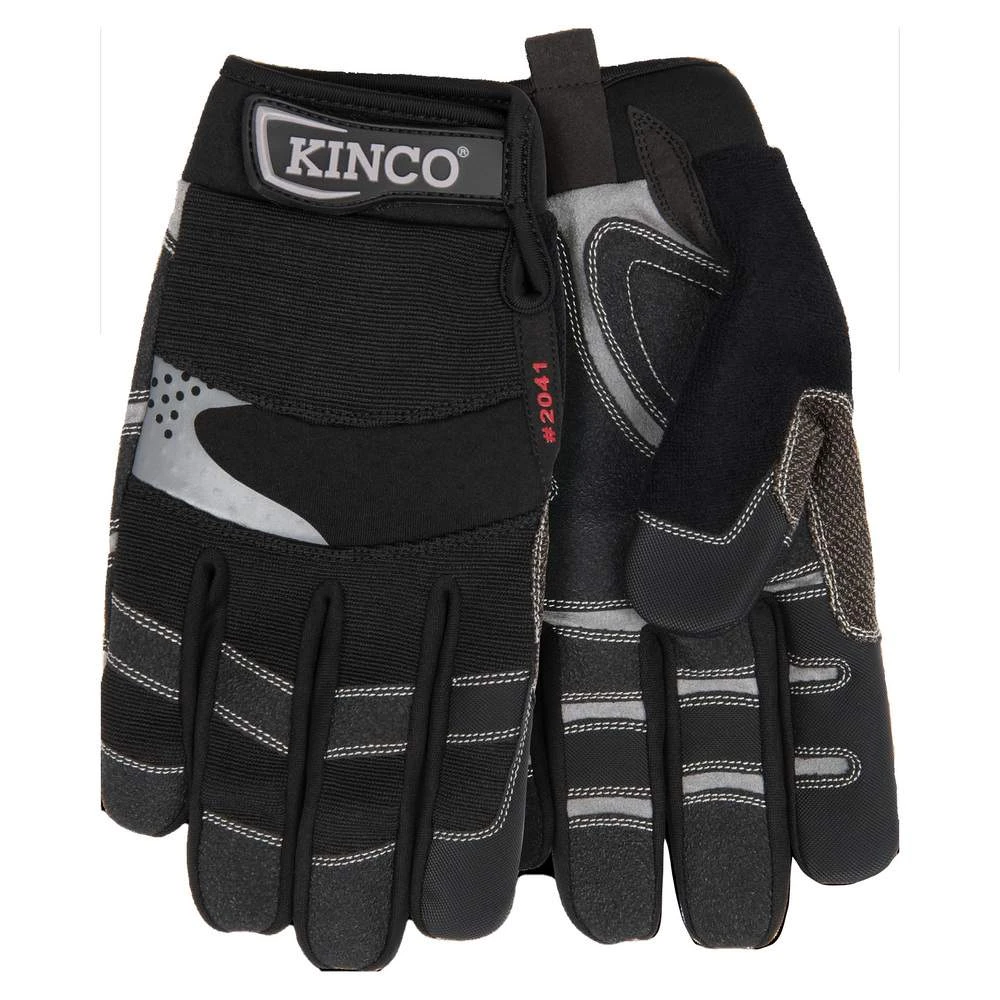 Kinco Gloves Synthetic Black Leather W/Pullstrap