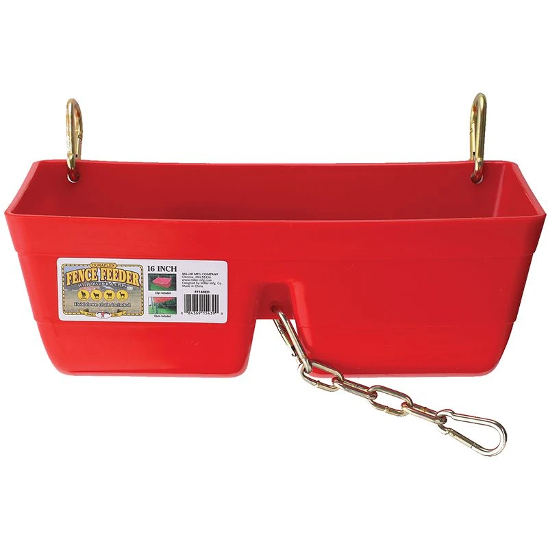 Little Giant Red 16 In. Fence Feeder With Clips