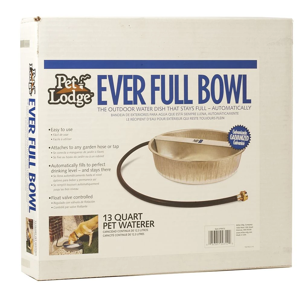Pet Lodge 13 Quart Galvanized Ever Full Pet Bowl Waterer