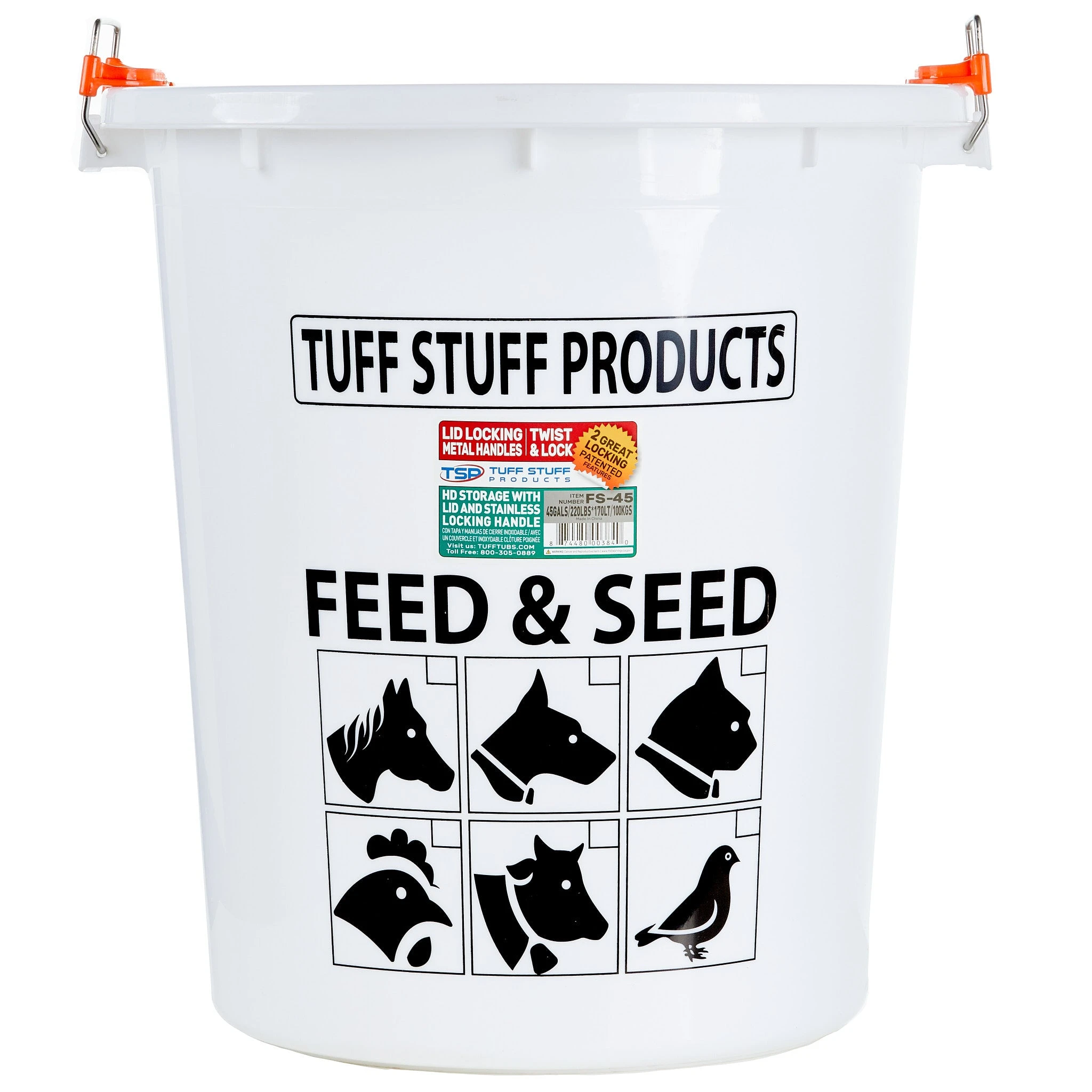 Tuff Stuff Products S Feed And Seed Storage With Locking Lid 45 Gallon - Image 2